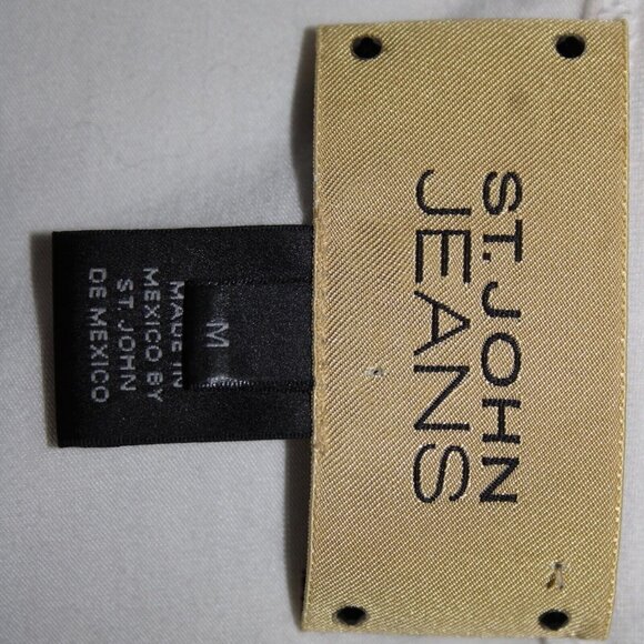 St John Jeans Sz M White Gold Studded Rhinestones Cross Rayon Spandex Tank Top - Picture 7 of 16